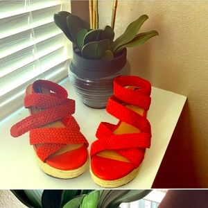 Brand new orange wedges never worn/NEW SHOES 😎👍👟 NEW SHOES 😎👟